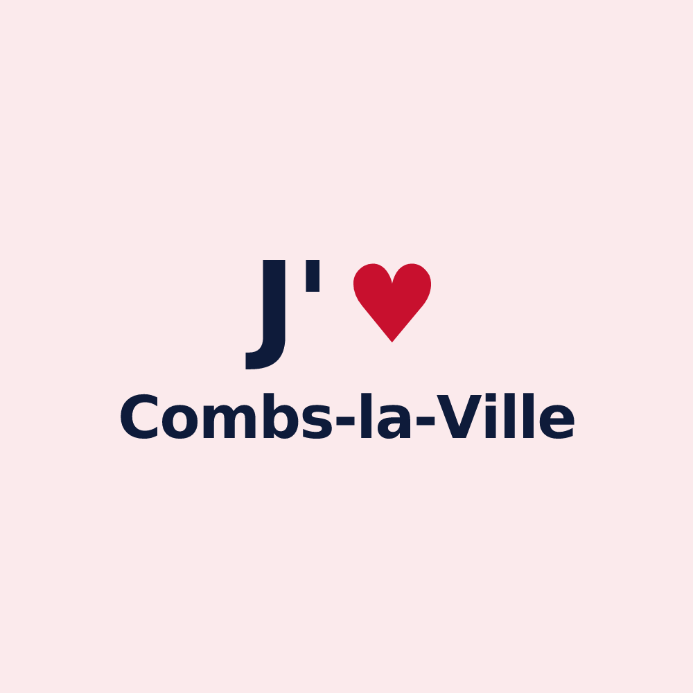 Magnet personnalisé Combs-la-Ville — design « J'aime Combs-la-Ville » imprimé sur le magnet