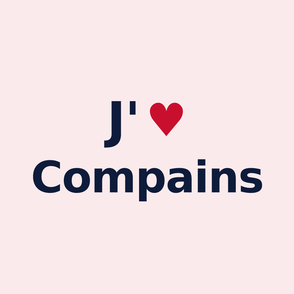 Magnet personnalisé Compains — design « J'aime Compains » imprimé sur le magnet