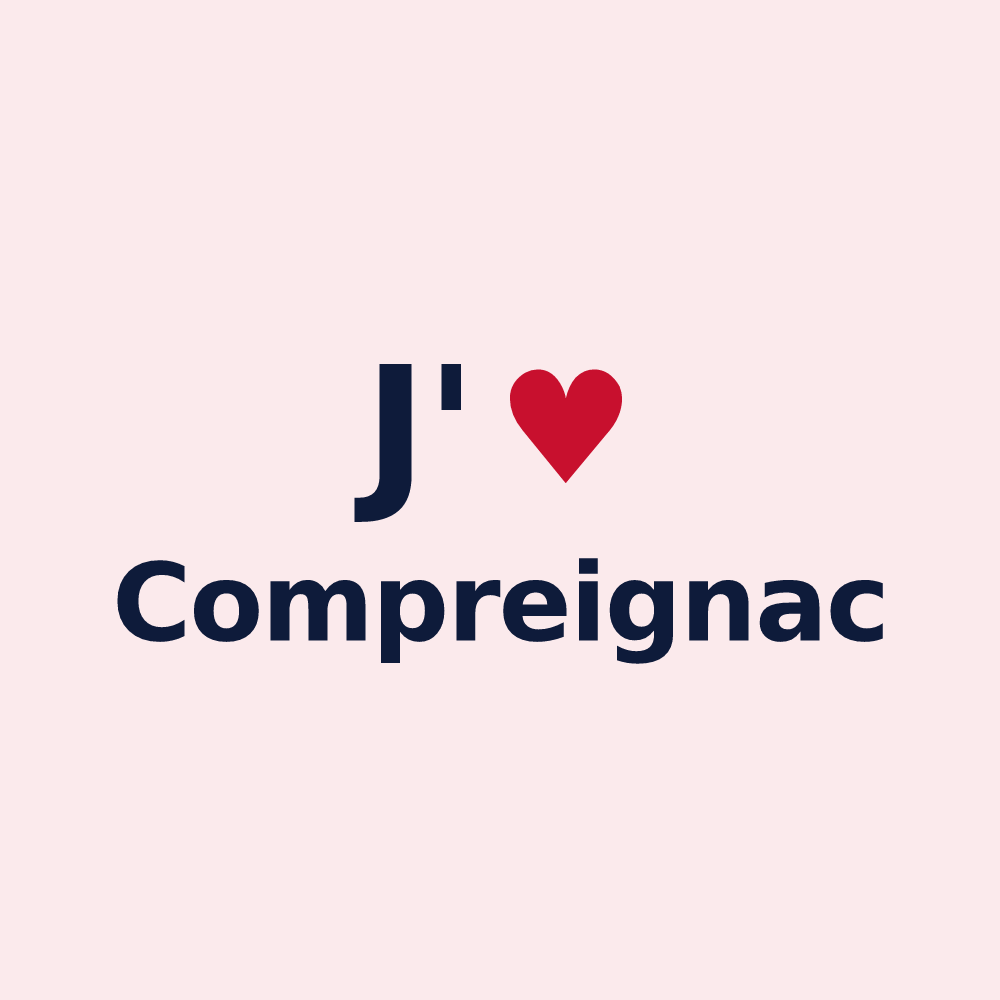Magnet personnalisé Compreignac — design J'aime Compreignac