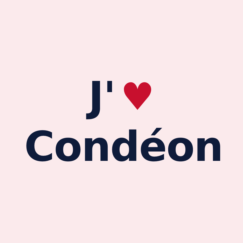 Magnet personnalisé Condéon — design J'aime Condéon