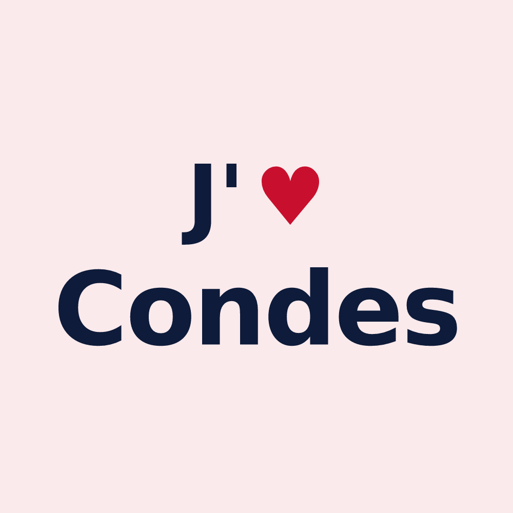 Magnet personnalisé Condes — design « J'aime Condes » imprimé sur le magnet