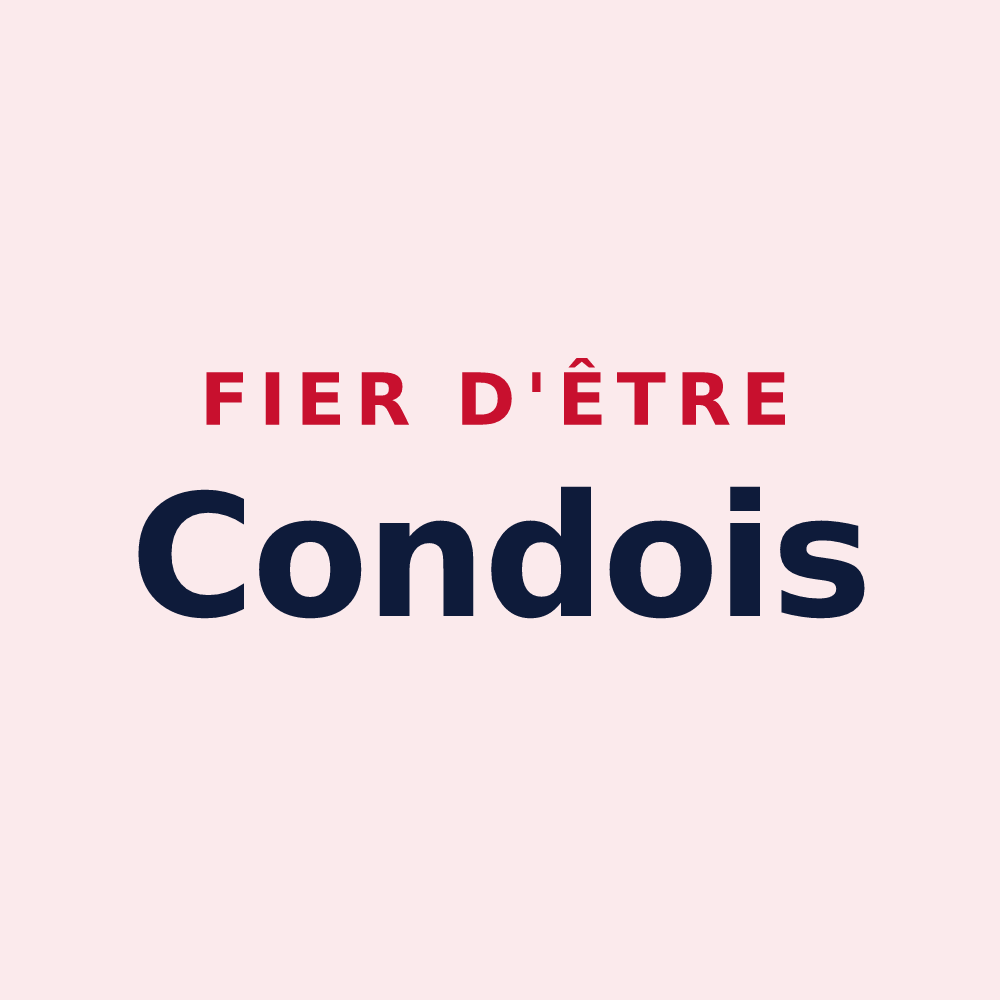 Magnet « Fier d'être Condois » — design pour Condes