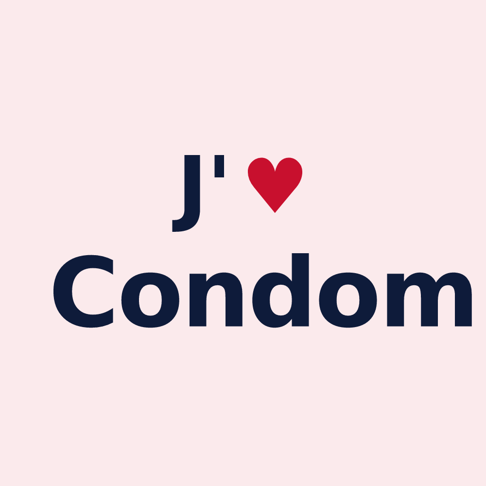 Magnet personnalisé Condom — design J'aime Condom