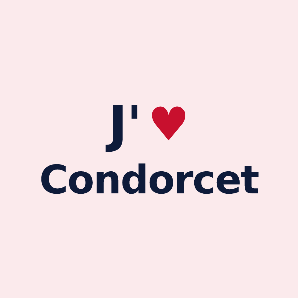 Magnet personnalisé Condorcet — design J'aime Condorcet