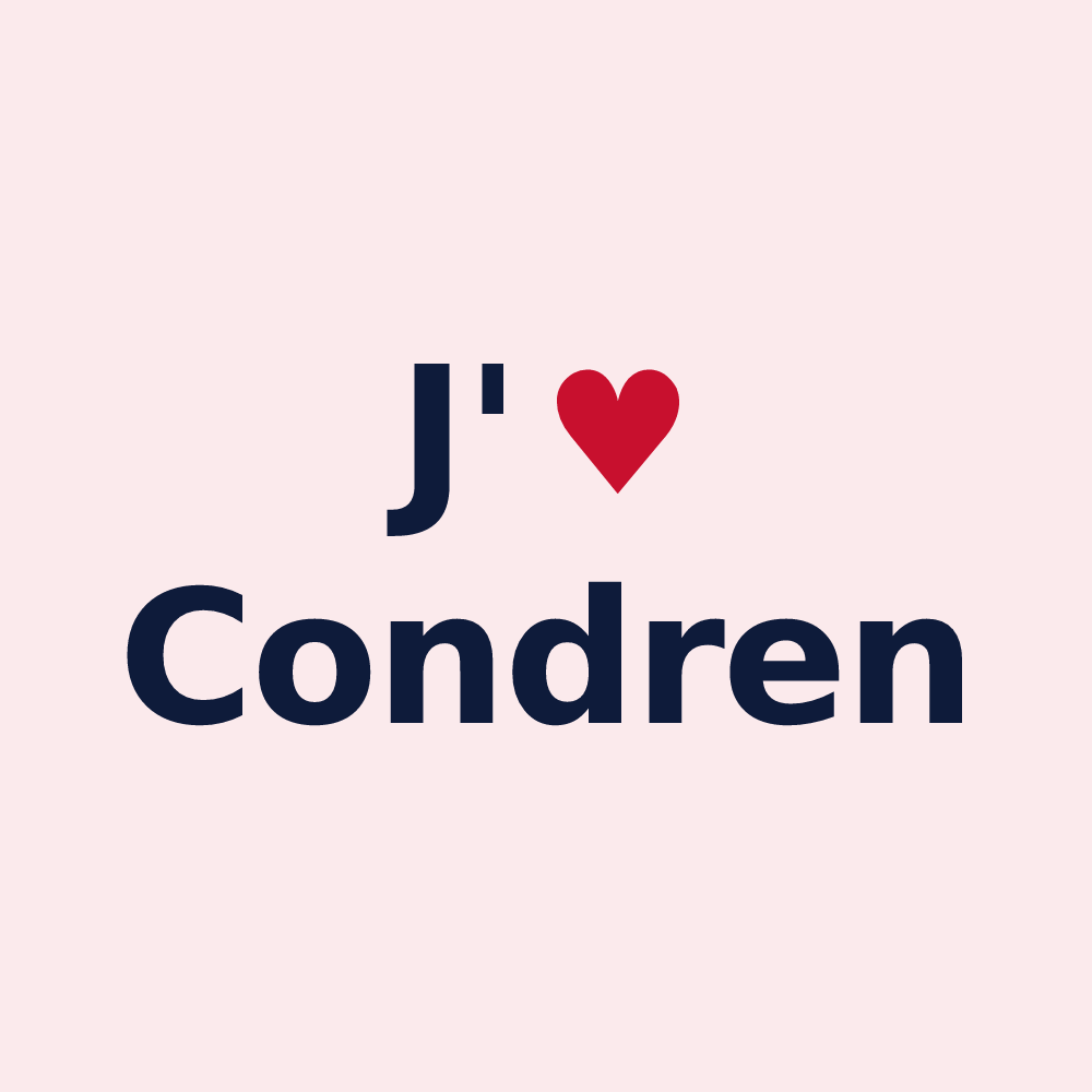 Magnet personnalisé Condren — design « J'aime Condren » imprimé sur le magnet