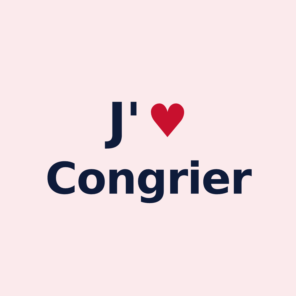 Magnet personnalisé Congrier — design « J'aime Congrier » imprimé sur le magnet