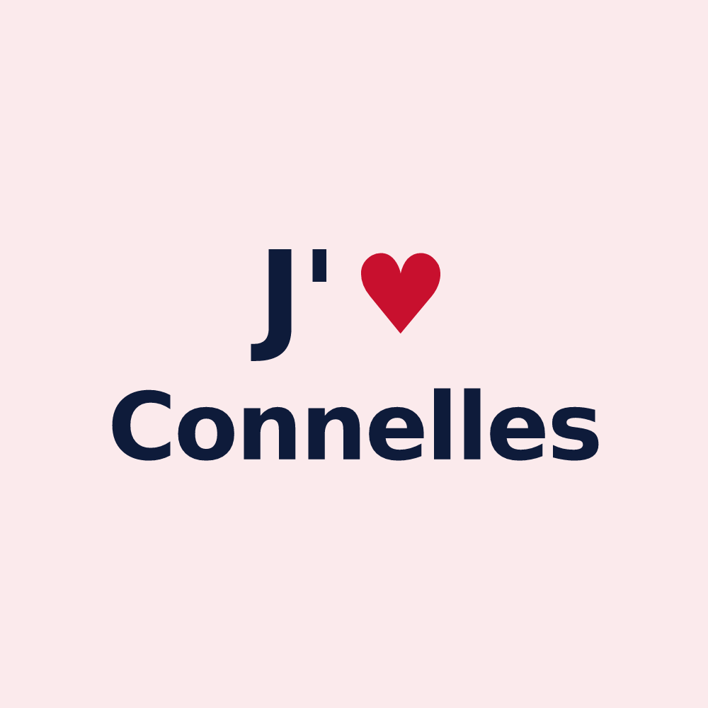 Magnet personnalisé Connelles — design « J'aime Connelles » imprimé sur le magnet