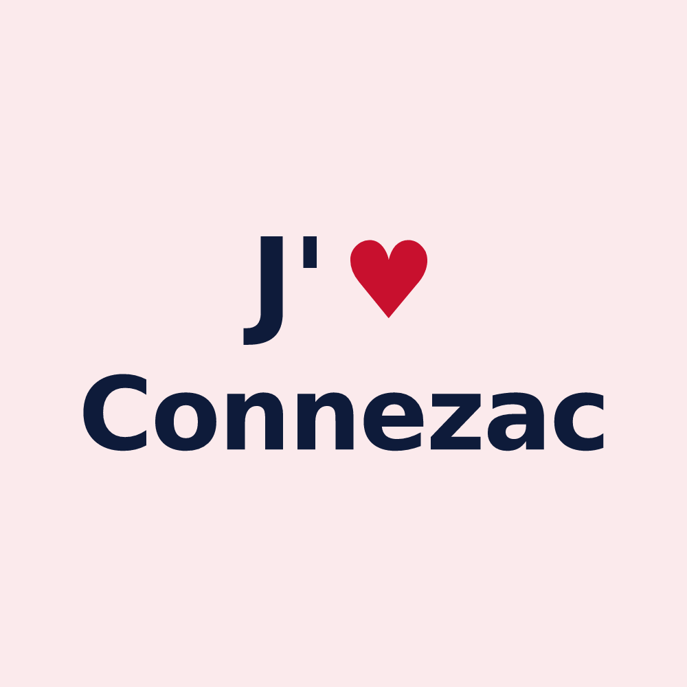 Magnet personnalisé Connezac — design J'aime Connezac