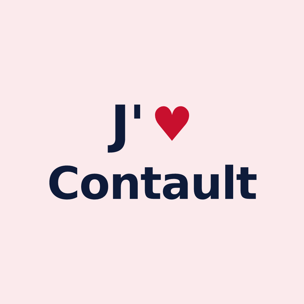 Magnet personnalisé Contault — design « J'aime Contault » imprimé sur le magnet