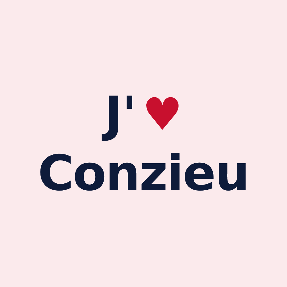 Magnet personnalisé Conzieu — design J'aime Conzieu