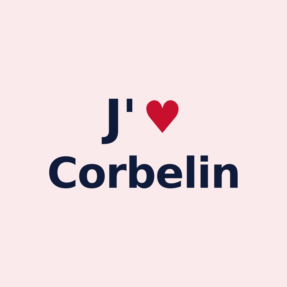 Magnet personnalisé Corbelin — design J'aime Corbelin