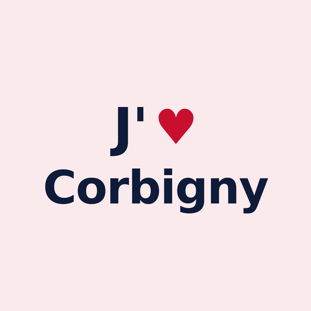 Magnet personnalisé Corbigny — design J'aime Corbigny