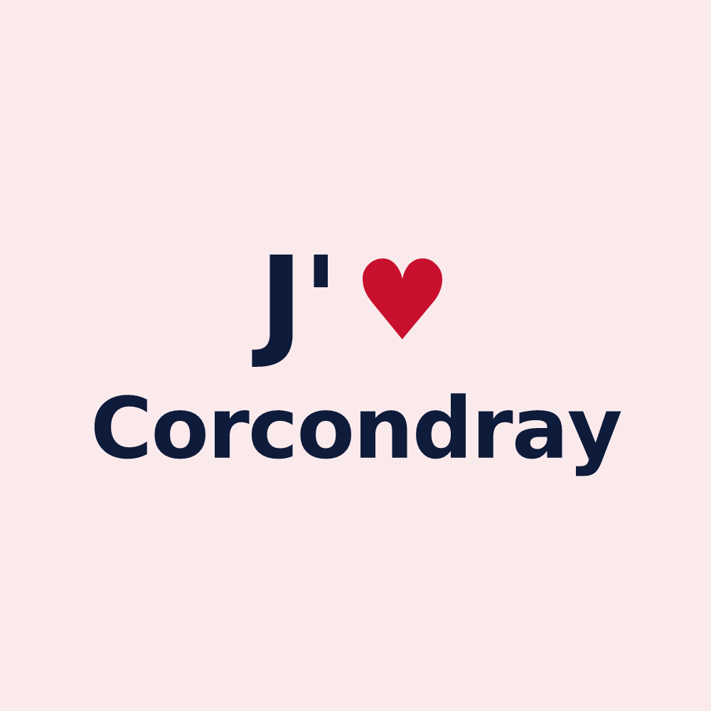 Magnet personnalisé Corcondray — design J'aime Corcondray