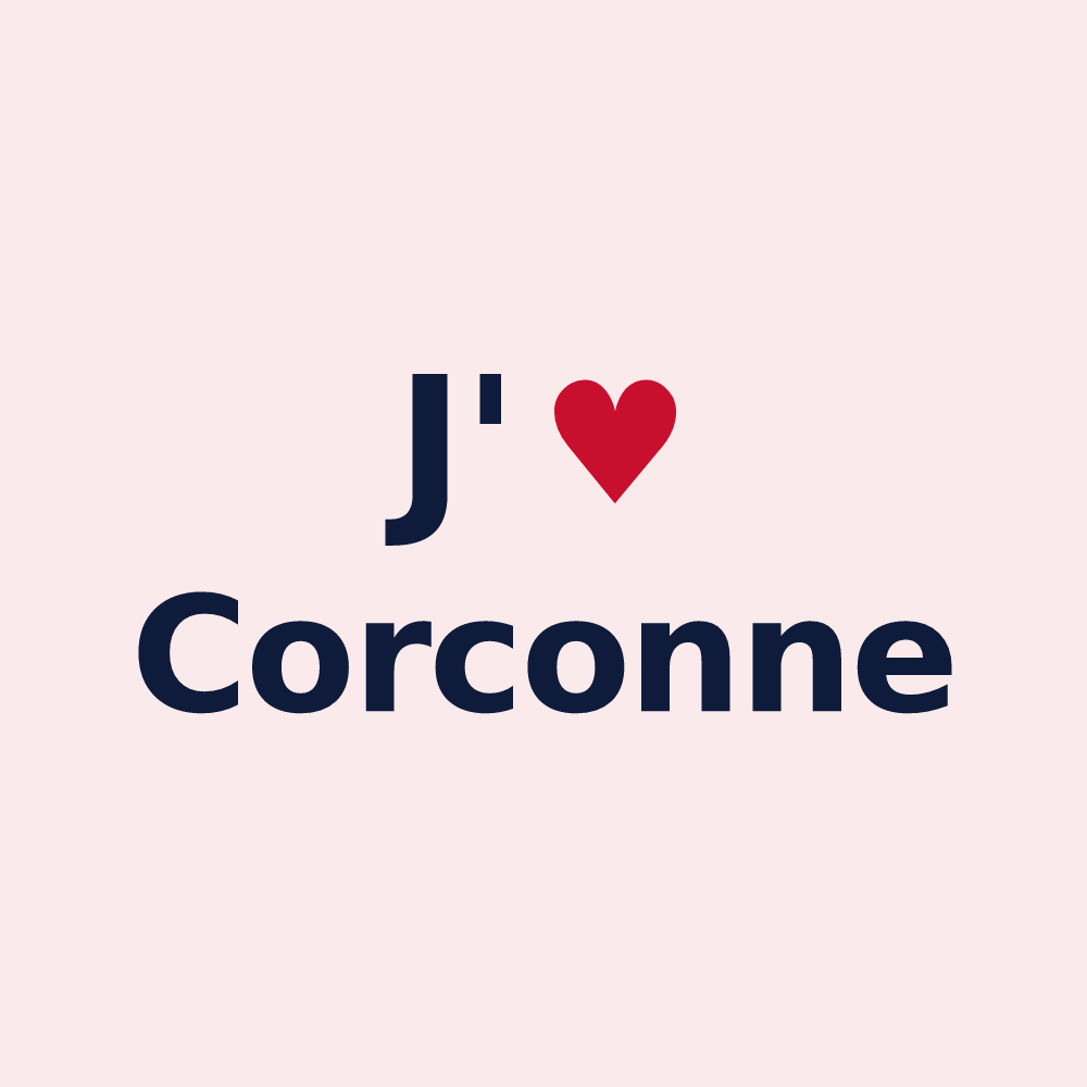 Magnet personnalisé Corconne — design J'aime Corconne