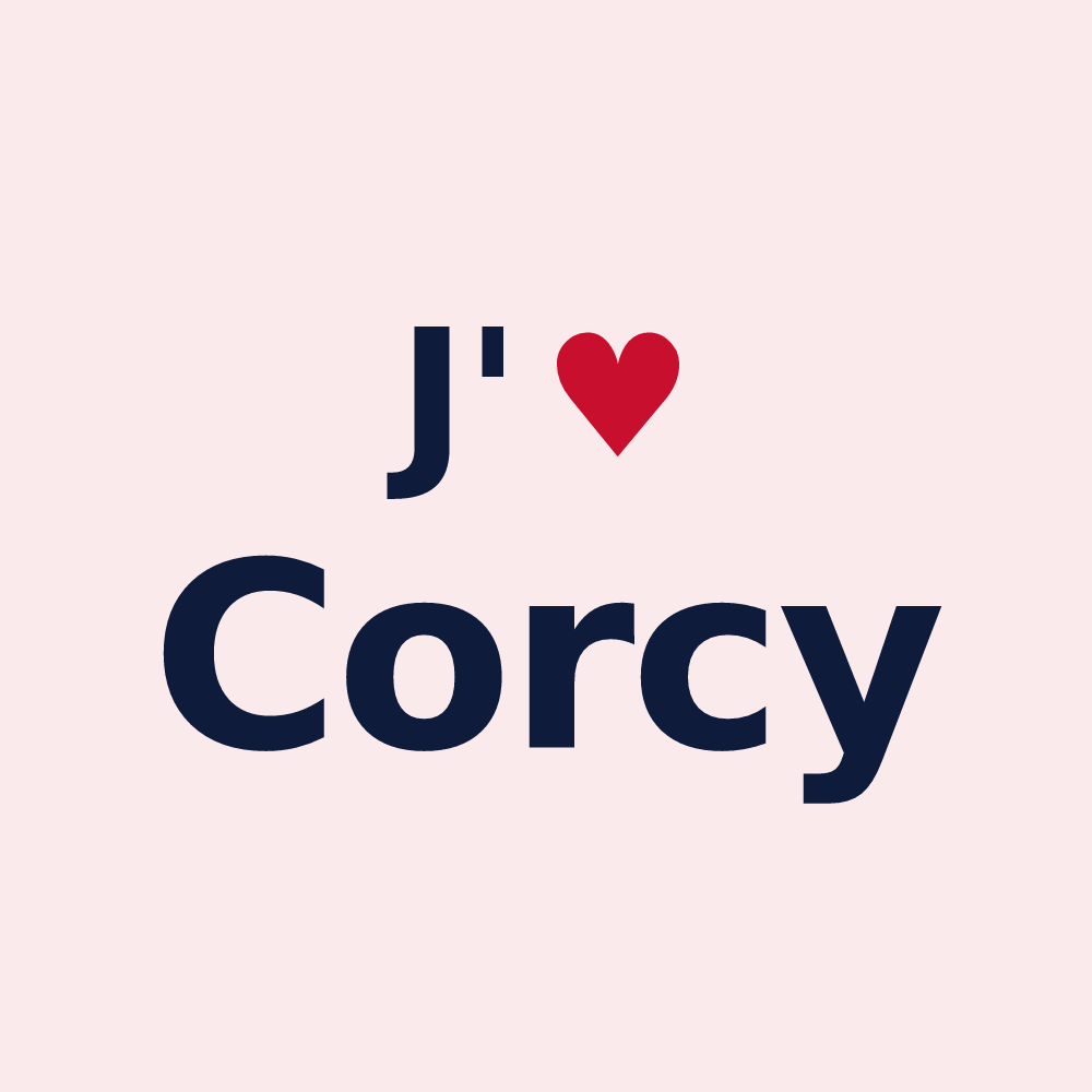 Magnet personnalisé Corcy — design J'aime Corcy