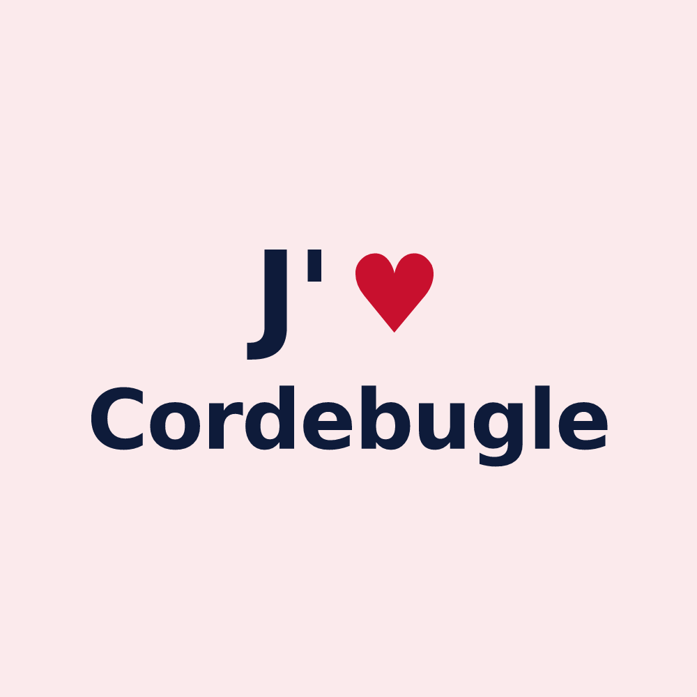 Magnet personnalisé Cordebugle — design J'aime Cordebugle