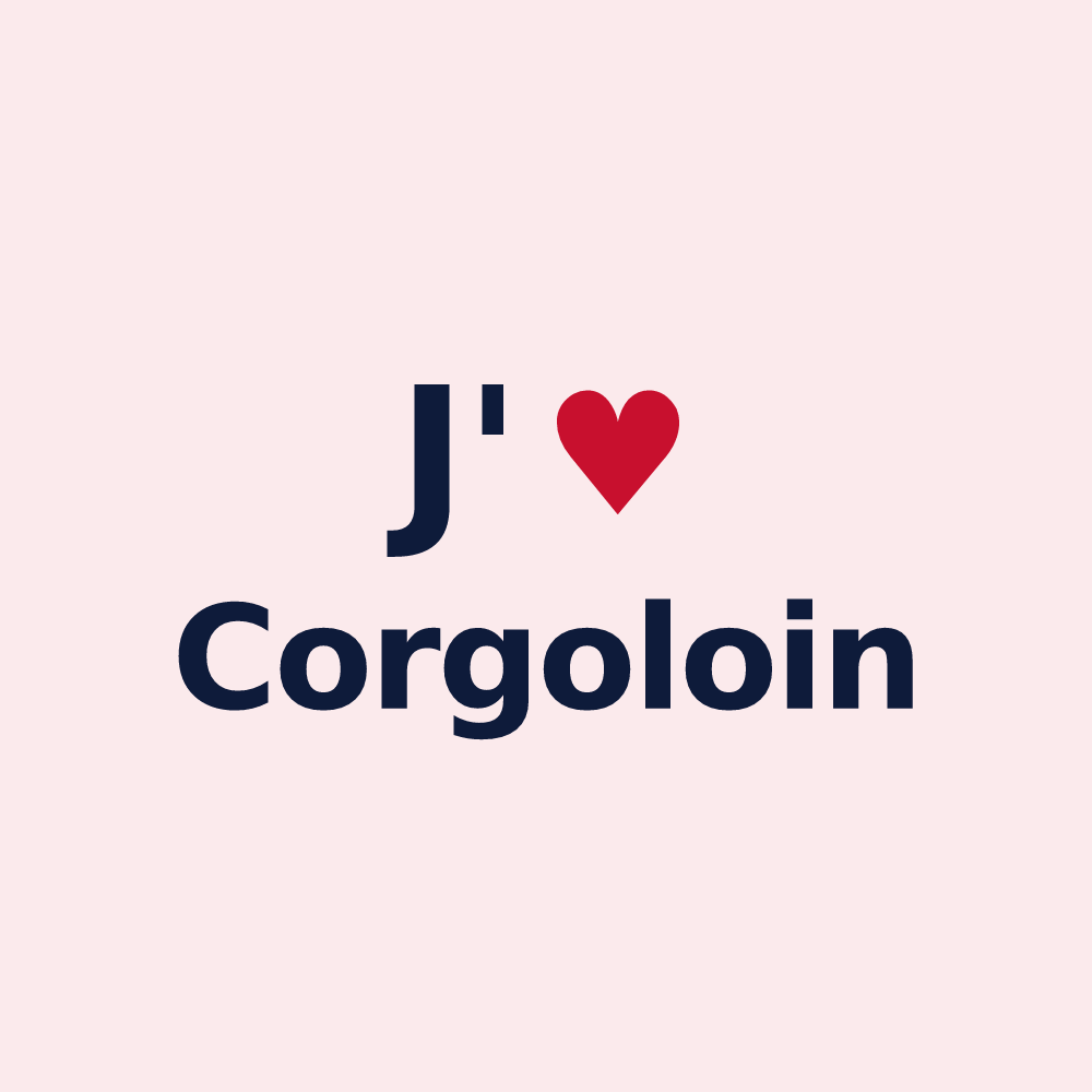 Magnet personnalisé Corgoloin — design J'aime Corgoloin