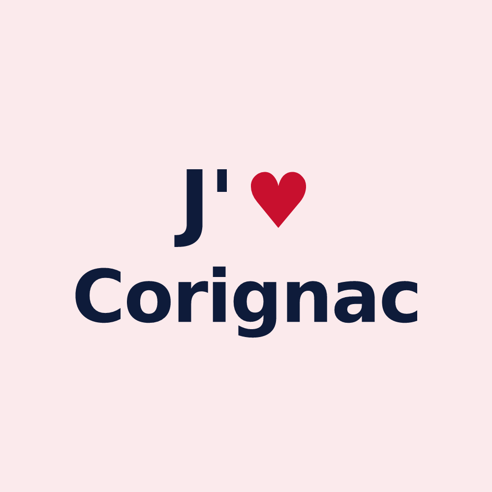 Magnet personnalisé Corignac — design J'aime Corignac