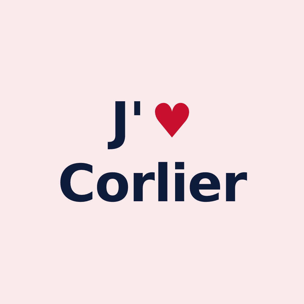 Magnet personnalisé Corlier — design « J'aime Corlier » imprimé sur le magnet