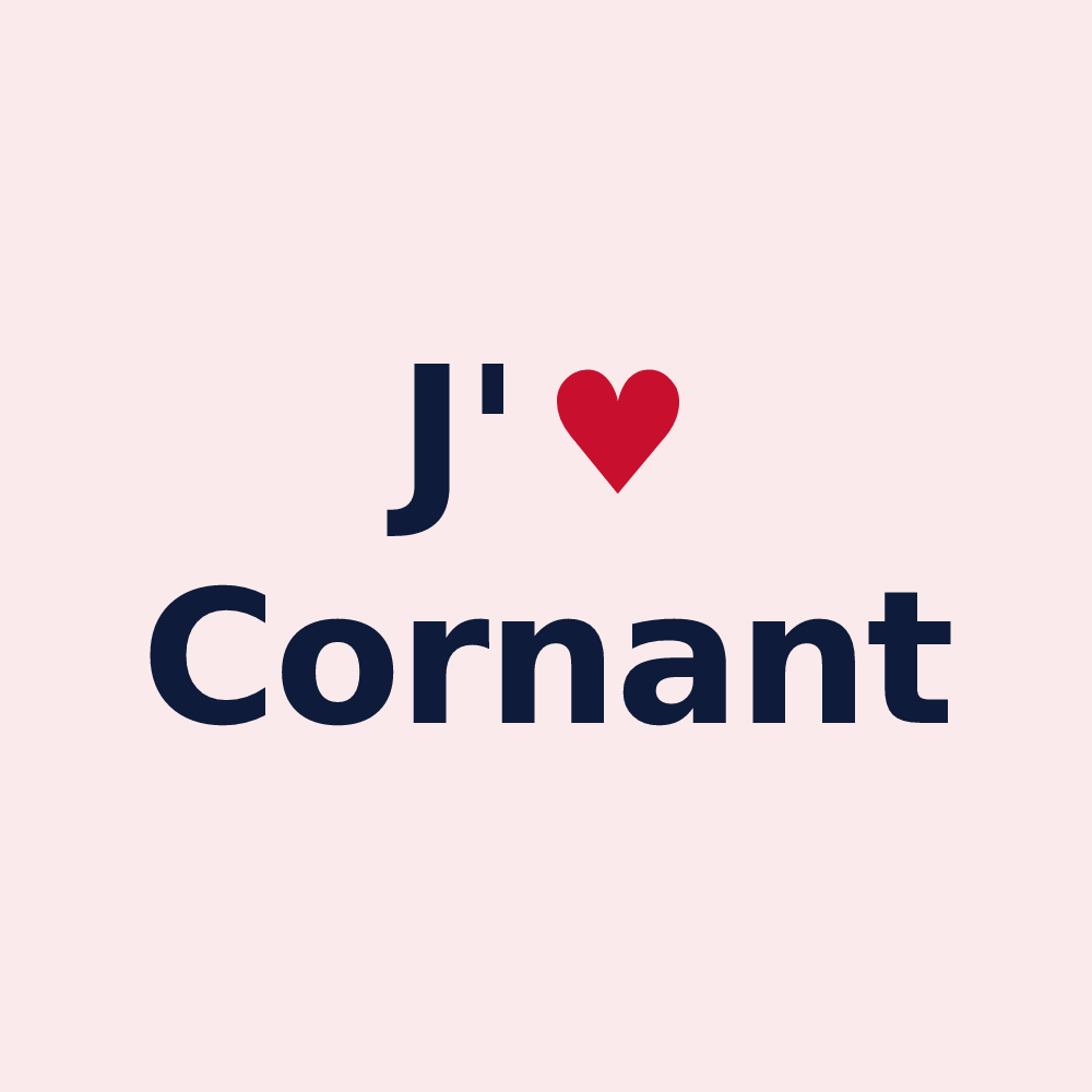 Magnet personnalisé Cornant — design J'aime Cornant
