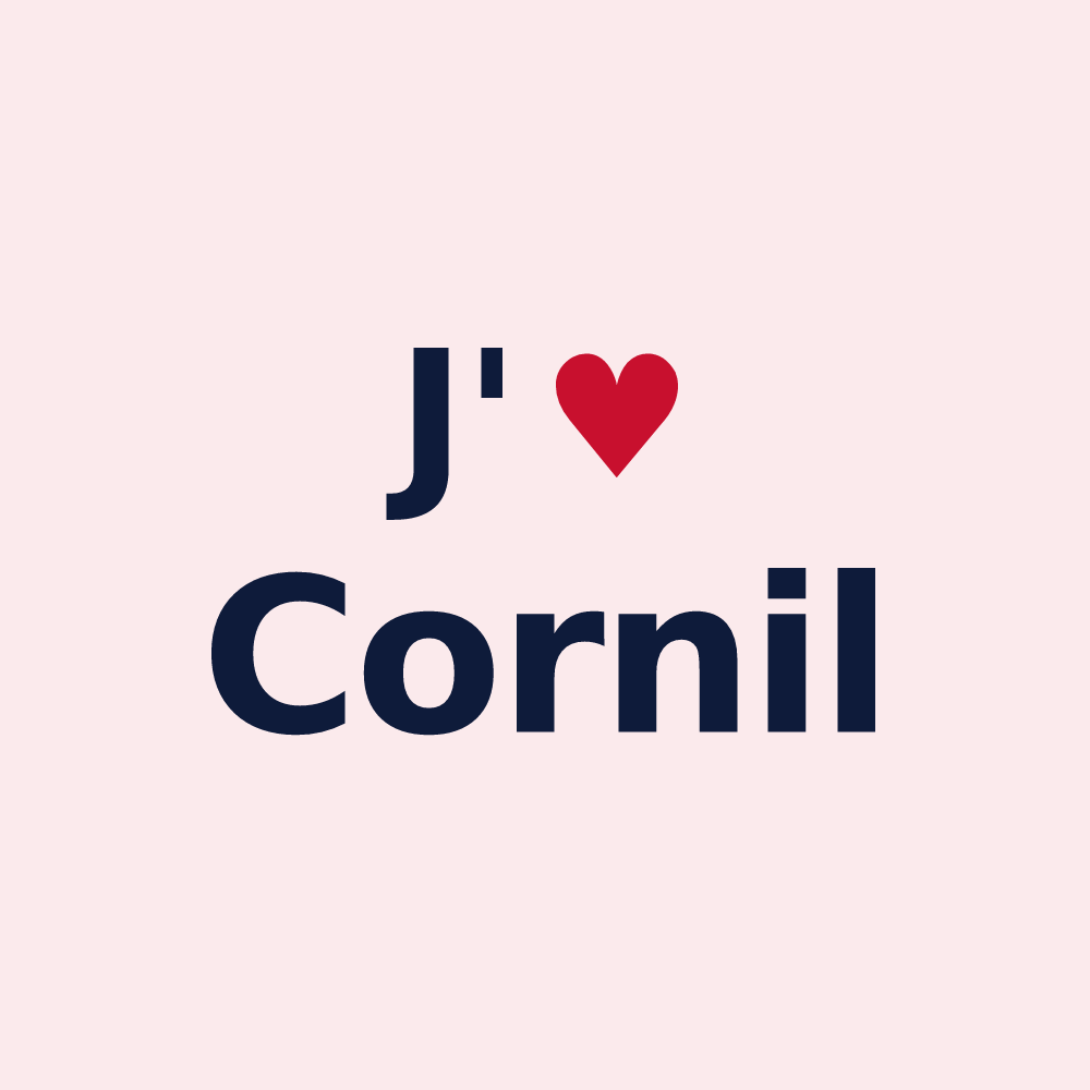 Magnet personnalisé Cornil — design J'aime Cornil
