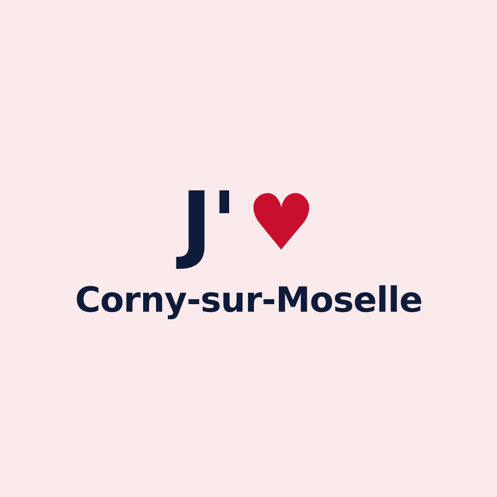Magnet personnalisé Corny-sur-Moselle — design J'aime Corny-sur-Moselle