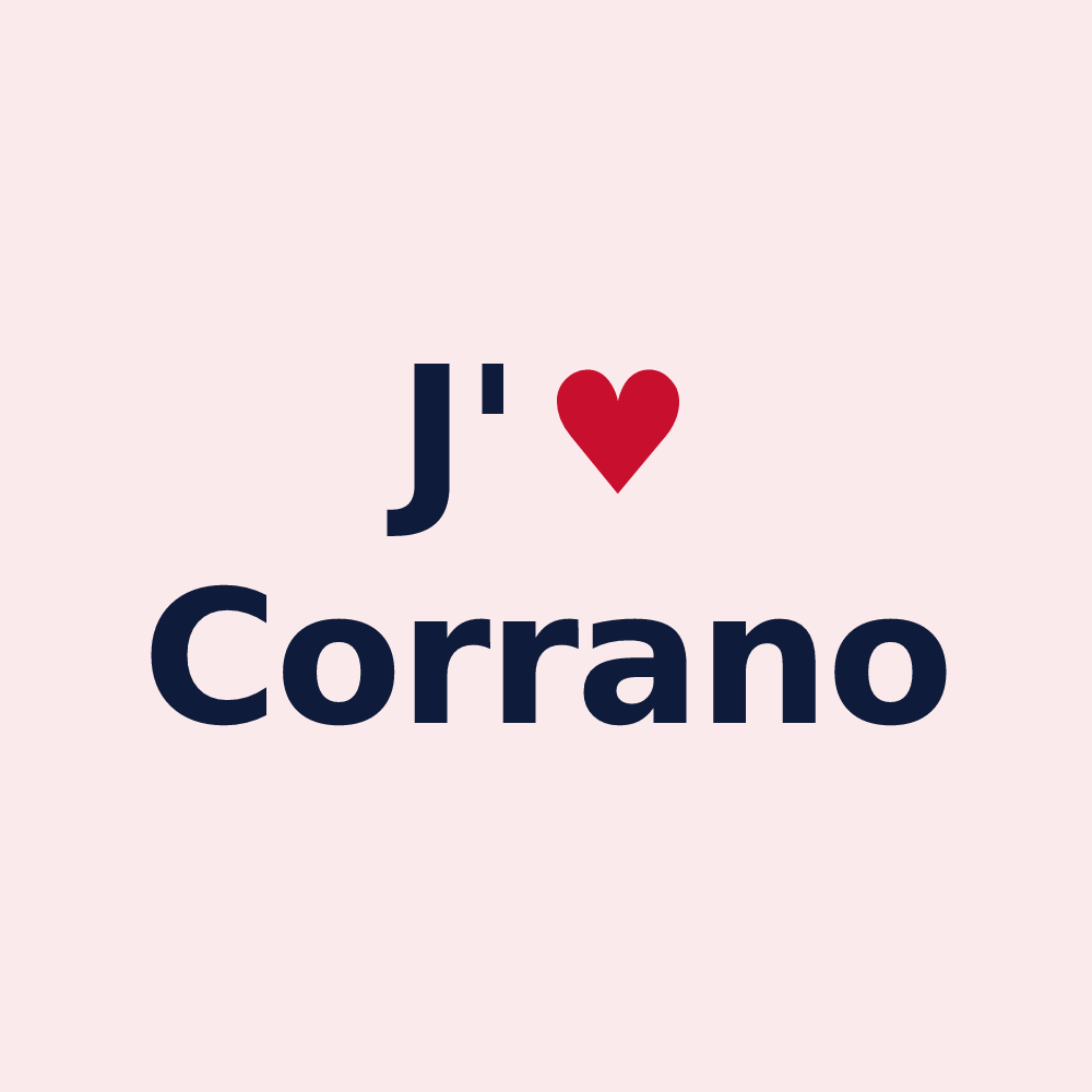 Magnet personnalisé Corrano — design J'aime Corrano