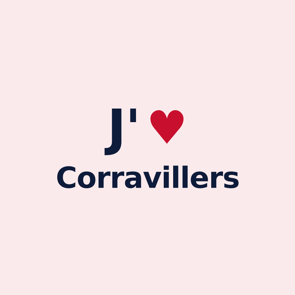 Magnet personnalisé Corravillers — design « J'aime Corravillers » imprimé sur le magnet