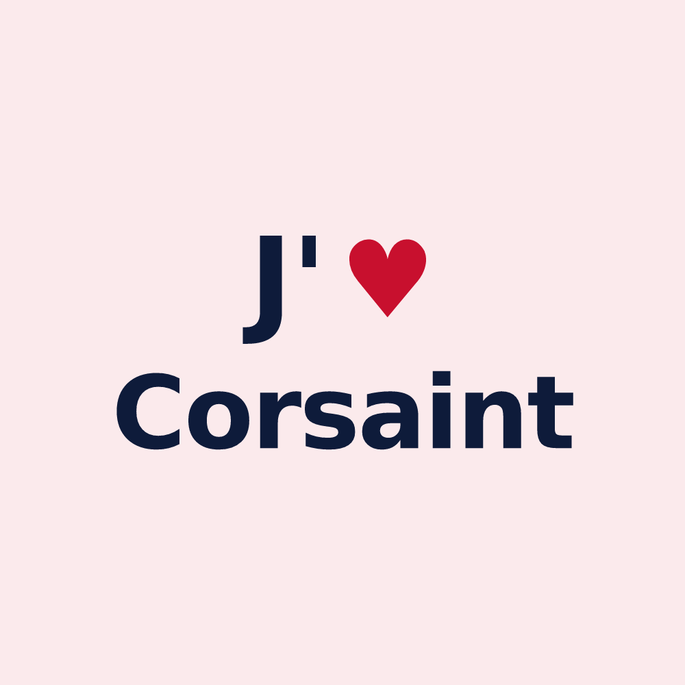 Magnet personnalisé Corsaint — design J'aime Corsaint
