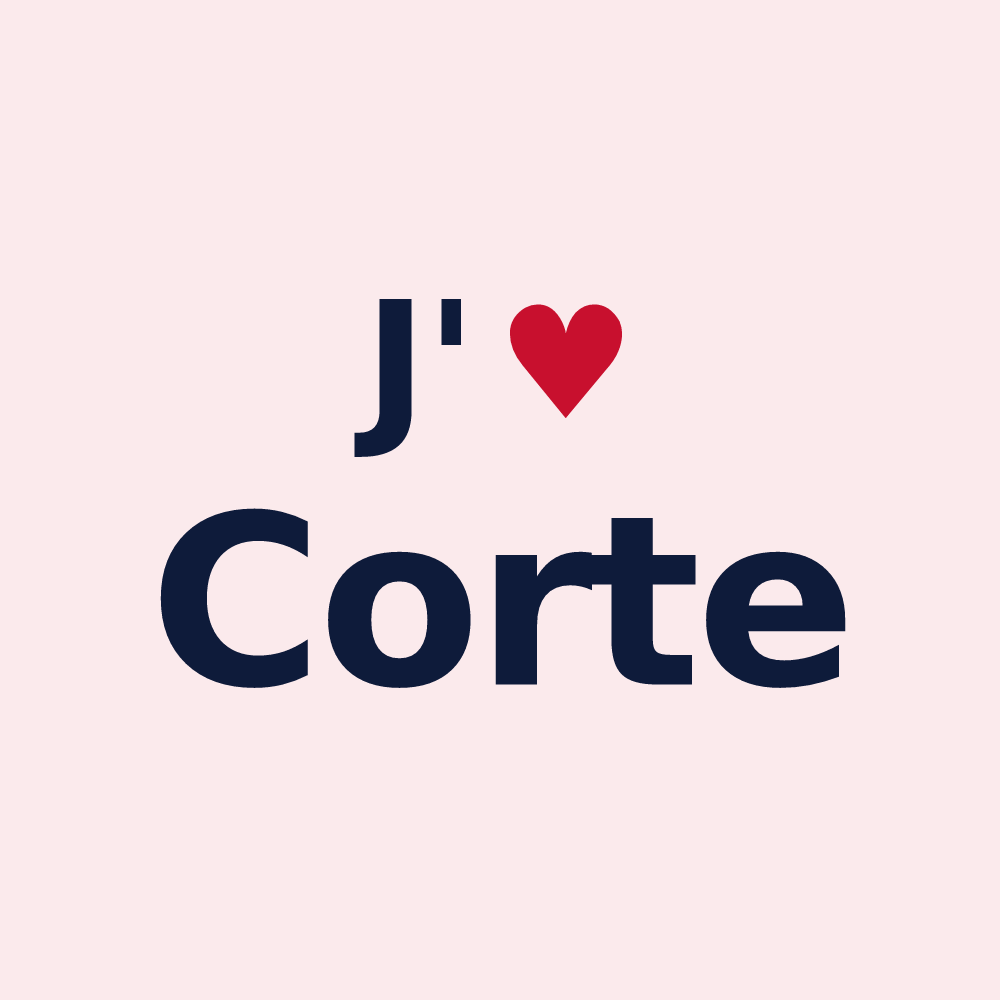 Magnet personnalisé Corte — design J'aime Corte