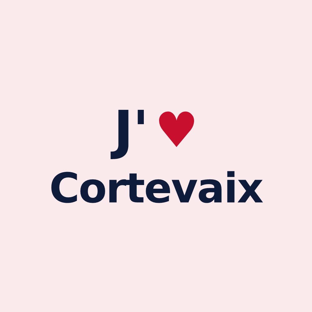Magnet personnalisé Cortevaix — design J'aime Cortevaix