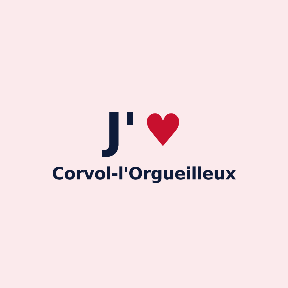 Magnet personnalisé Corvol-l'Orgueilleux — design J'aime Corvol-l'Orgueilleux