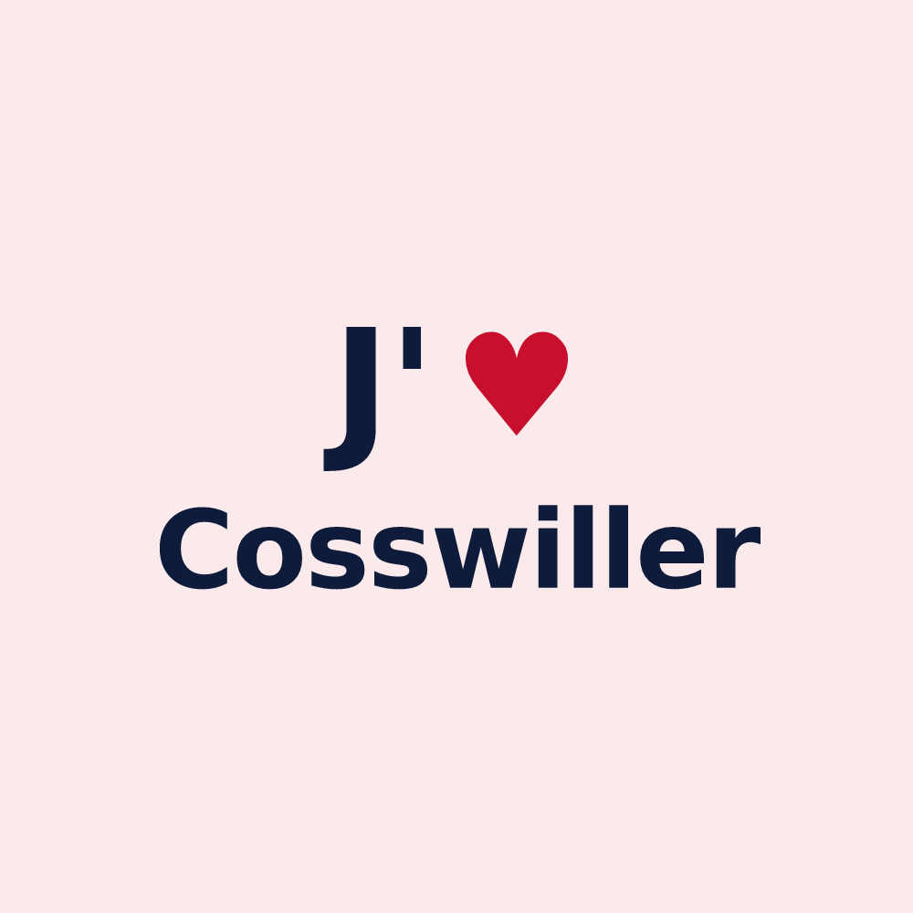 Magnet personnalisé Cosswiller — design « J'aime Cosswiller » imprimé sur le magnet