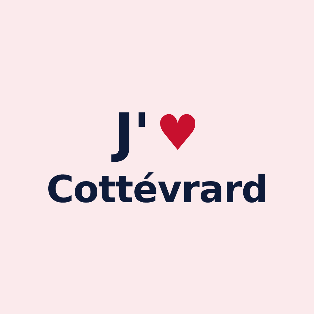 Magnet personnalisé Cottévrard — design J'aime Cottévrard