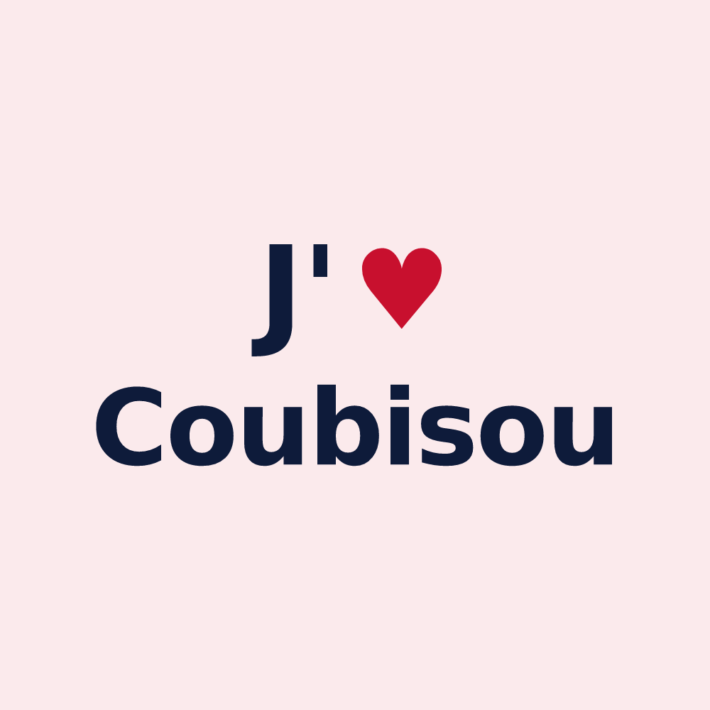 Magnet personnalisé Coubisou — design « J'aime Coubisou » imprimé sur le magnet
