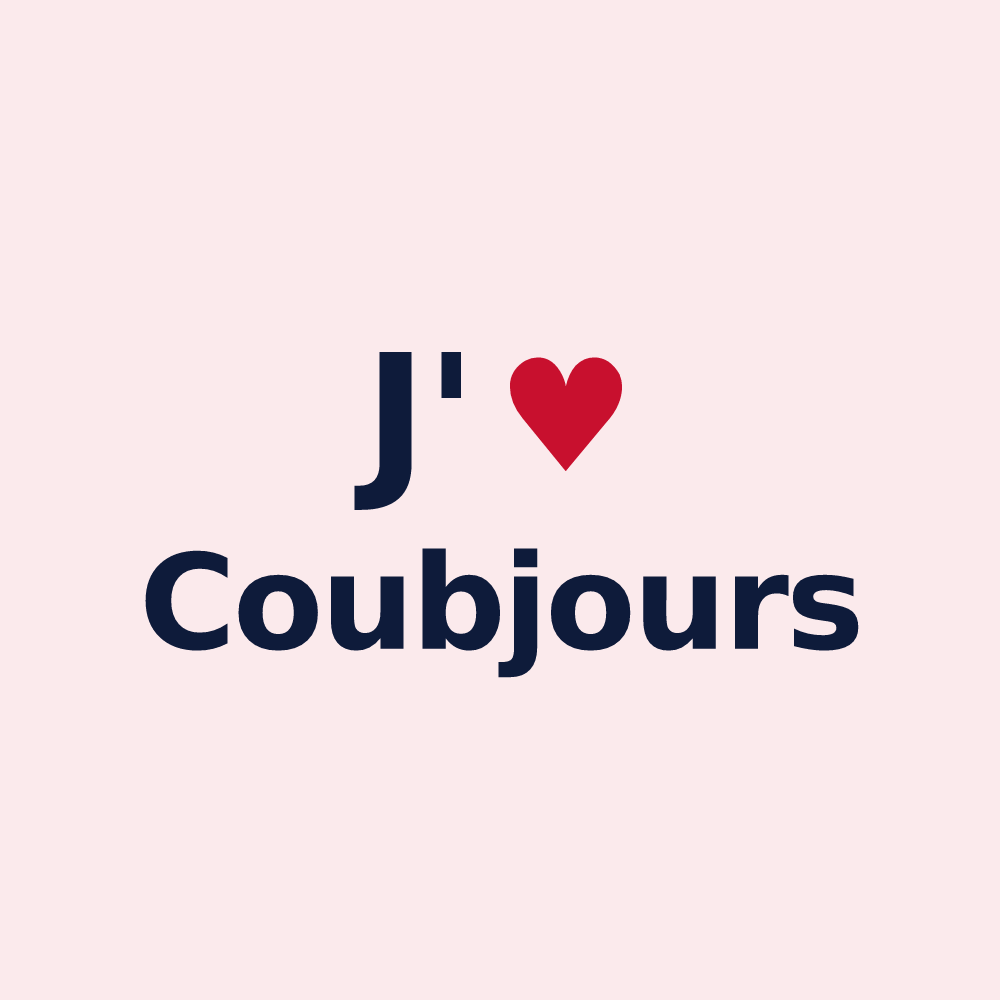 Magnet personnalisé Coubjours — design J'aime Coubjours