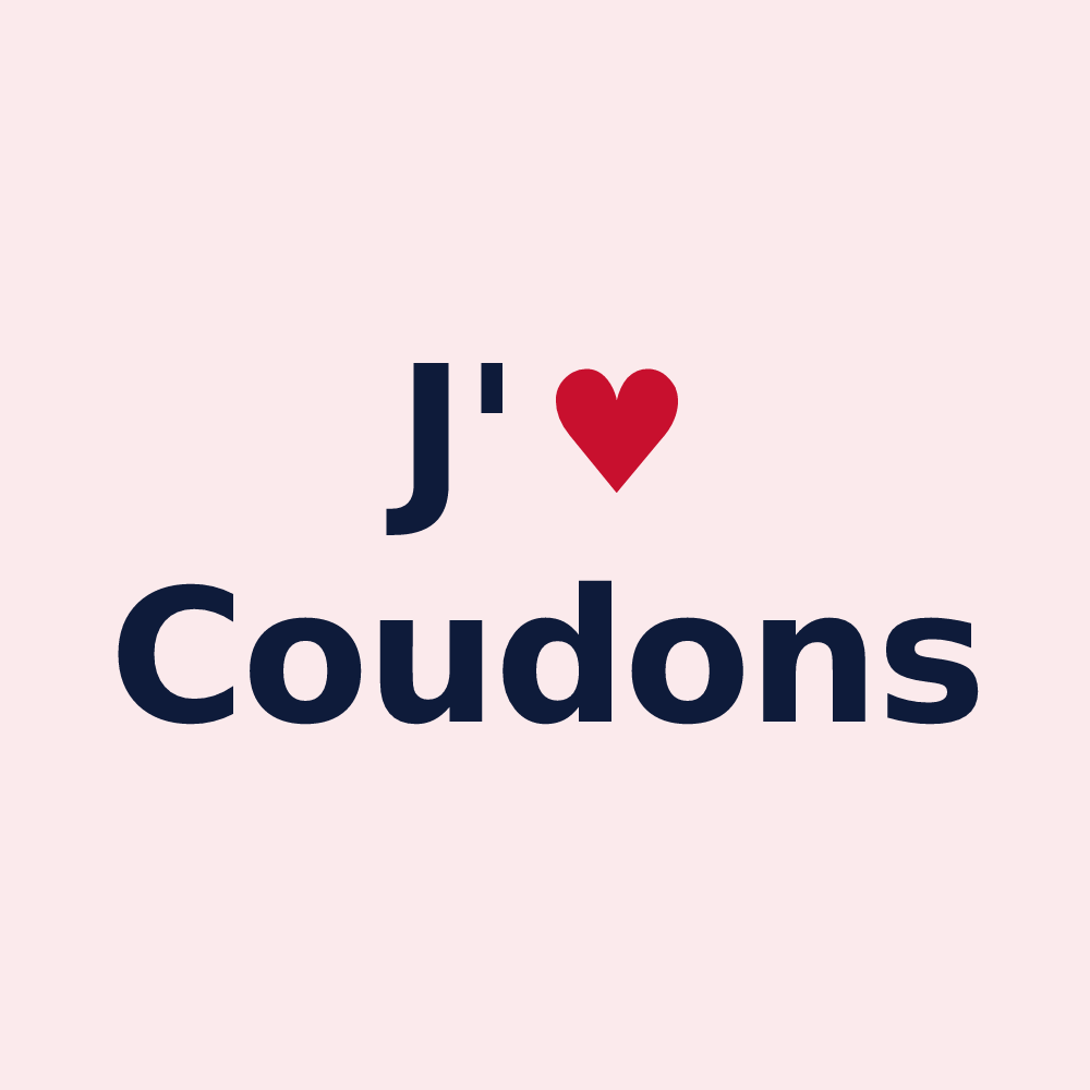 Magnet personnalisé Coudons — design J'aime Coudons