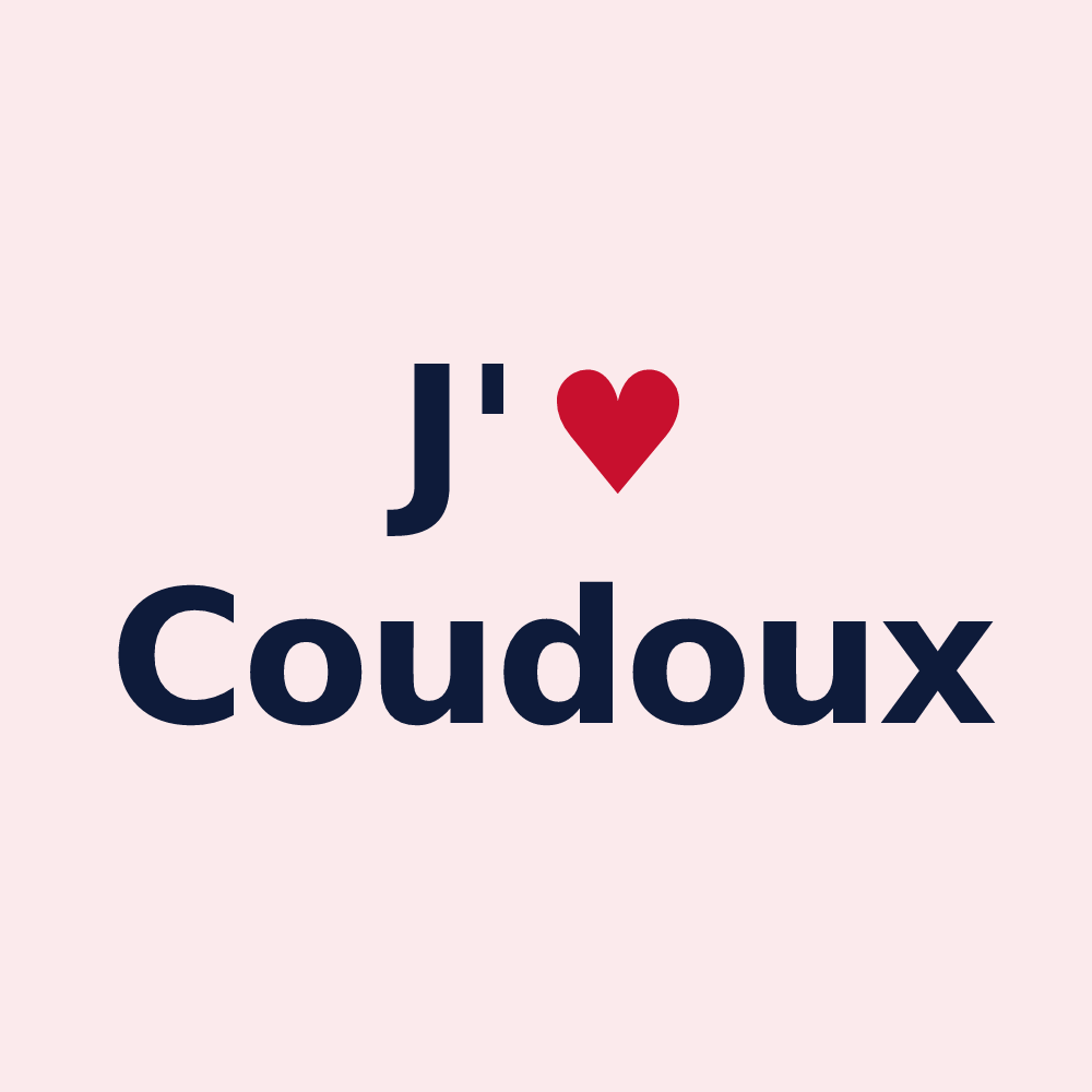 Magnet personnalisé Coudoux — design « J'aime Coudoux » imprimé sur le magnet