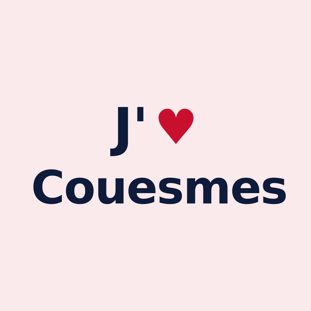 Magnet personnalisé Couesmes — design J'aime Couesmes