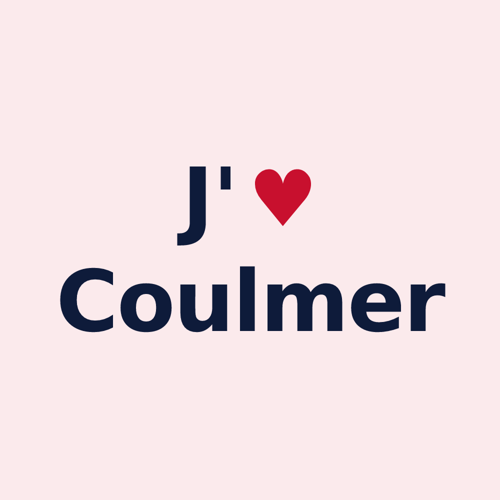 Magnet personnalisé Coulmer — design « J'aime Coulmer » imprimé sur le magnet