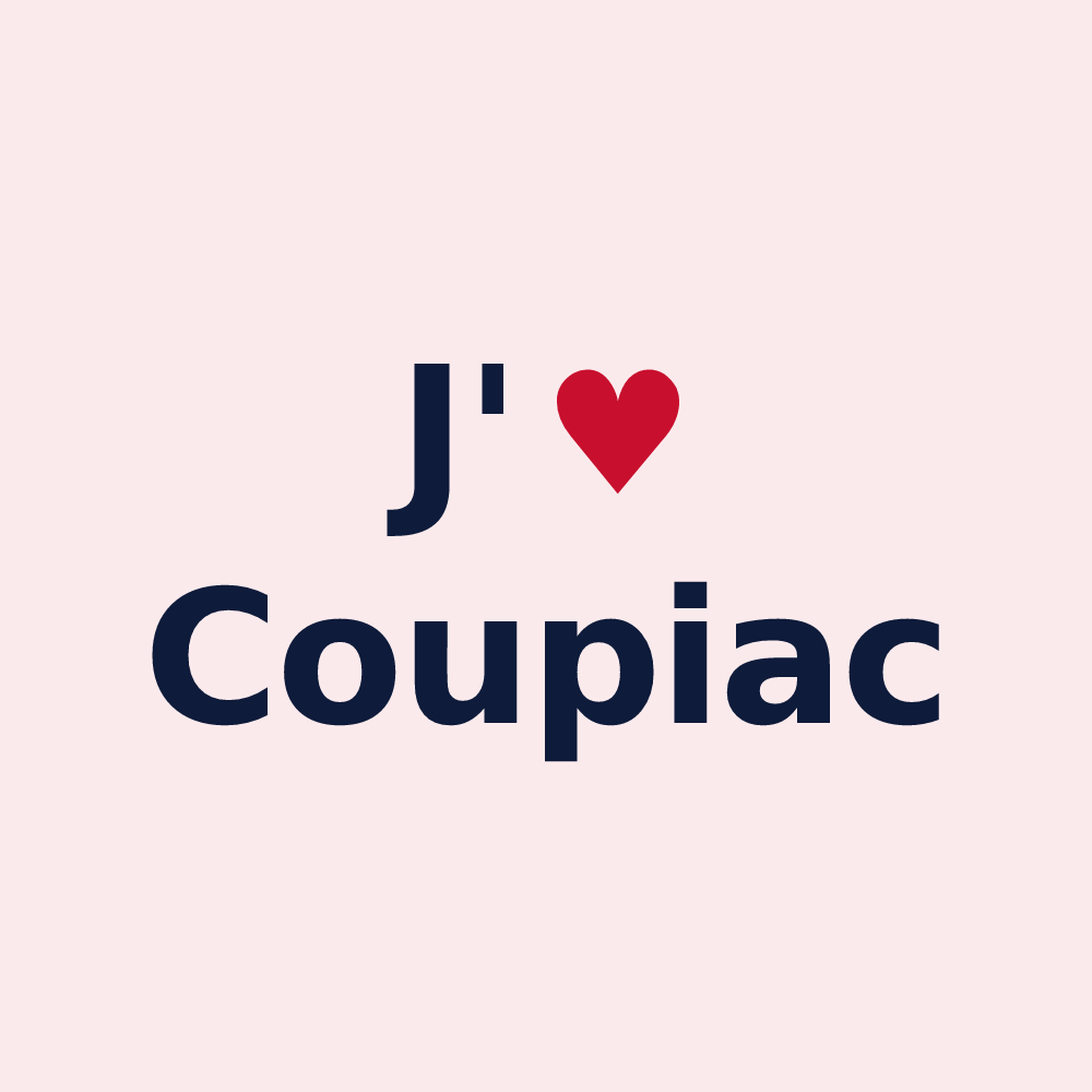 Magnet personnalisé Coupiac — design J'aime Coupiac