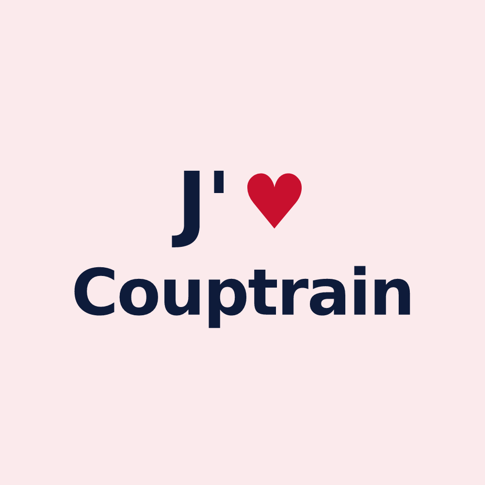 Magnet personnalisé Couptrain — design J'aime Couptrain