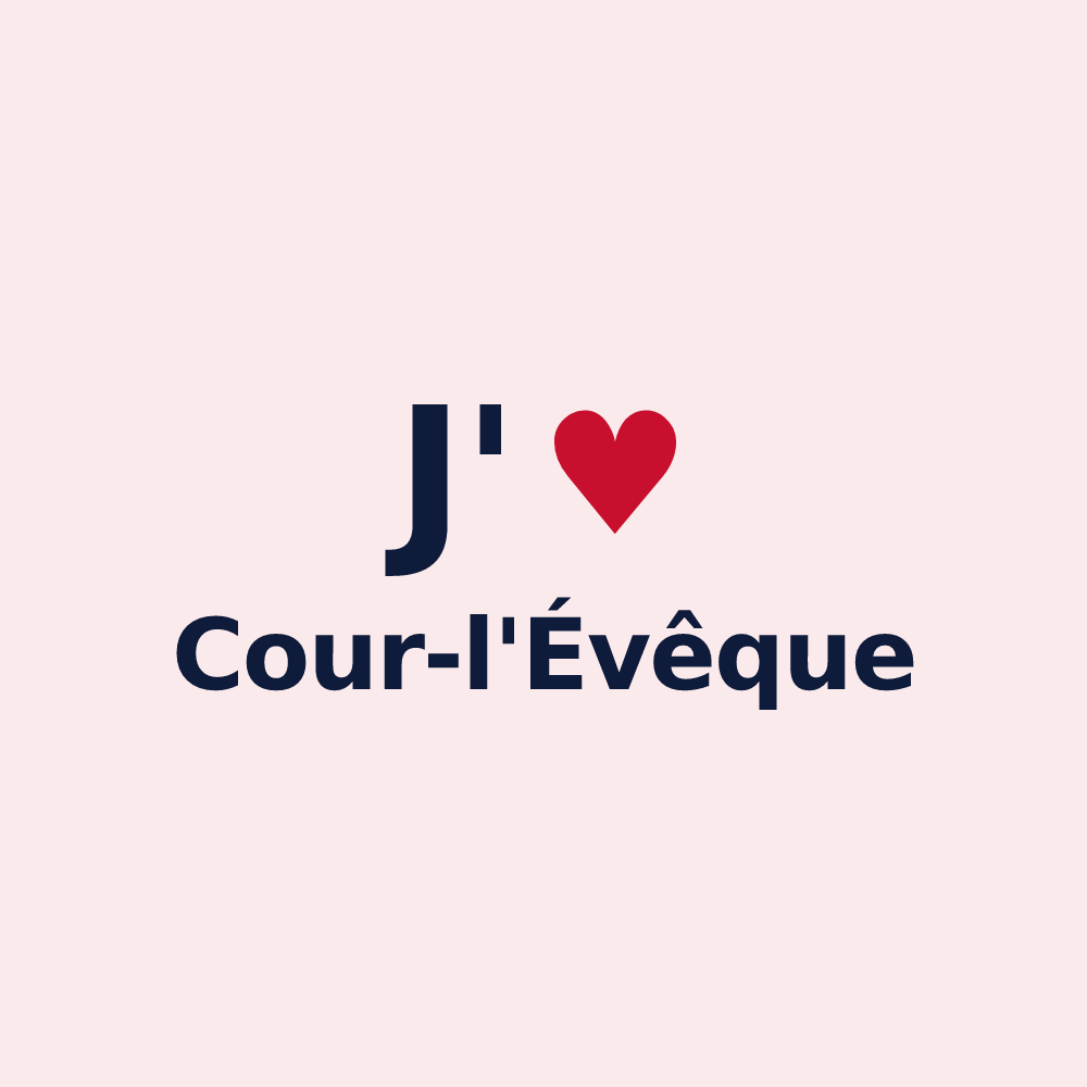 Magnet personnalisé Cour-l'Évêque — design J'aime Cour-l'Évêque