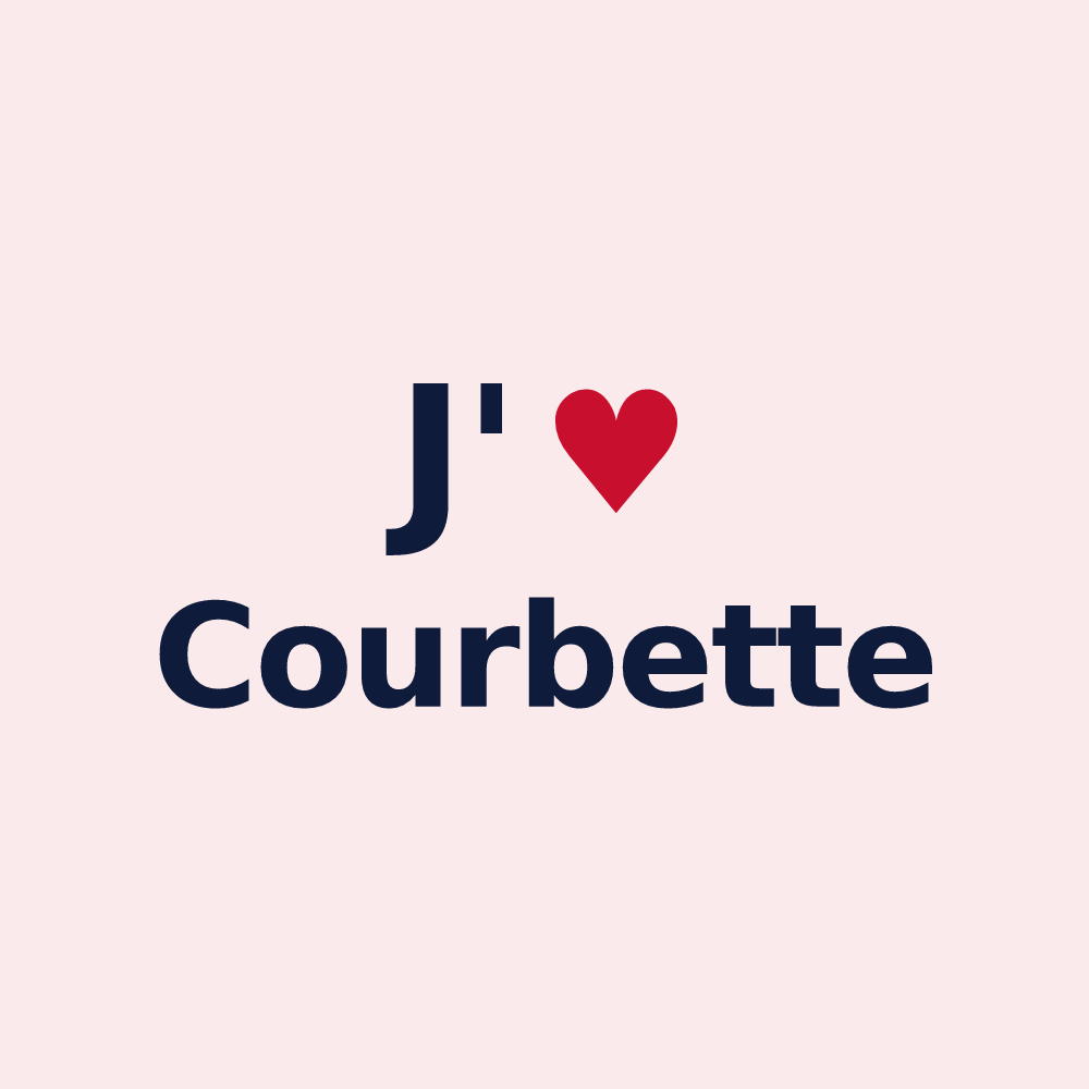 Magnet personnalisé Courbette — design « J'aime Courbette » imprimé sur le magnet