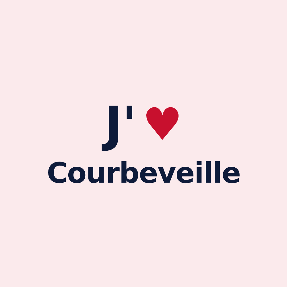 Magnet personnalisé Courbeveille — design J'aime Courbeveille