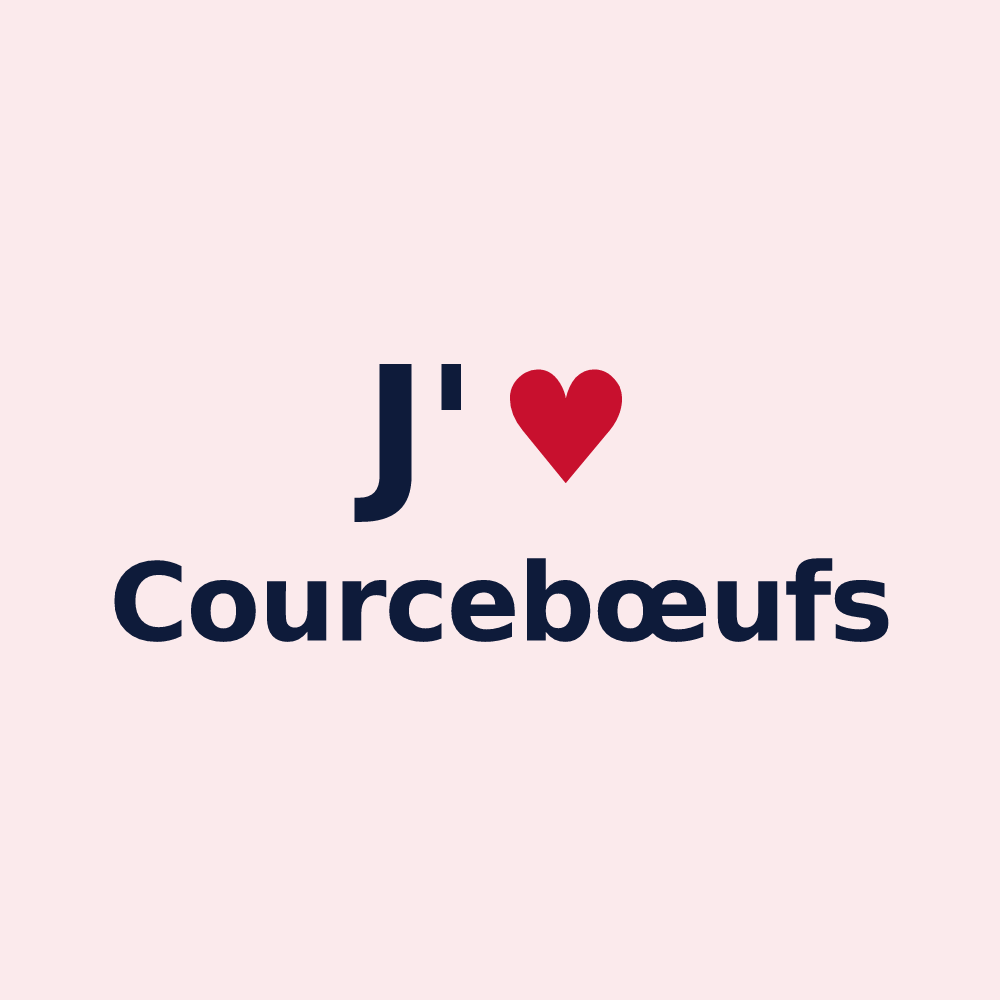 Magnet personnalisé Courcebœufs — design J'aime Courcebœufs