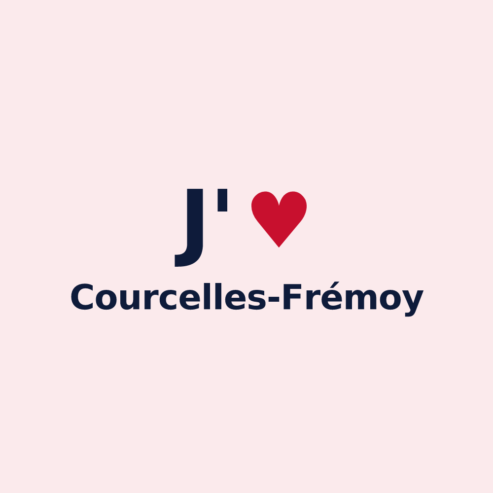 Magnet personnalisé Courcelles-Frémoy — design « J'aime Courcelles-Frémoy » imprimé sur le magnet