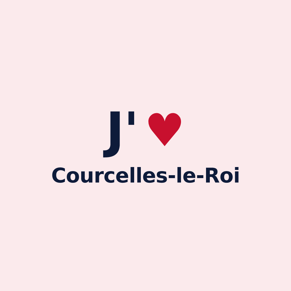 Magnet personnalisé Courcelles-le-Roi — design J'aime Courcelles-le-Roi
