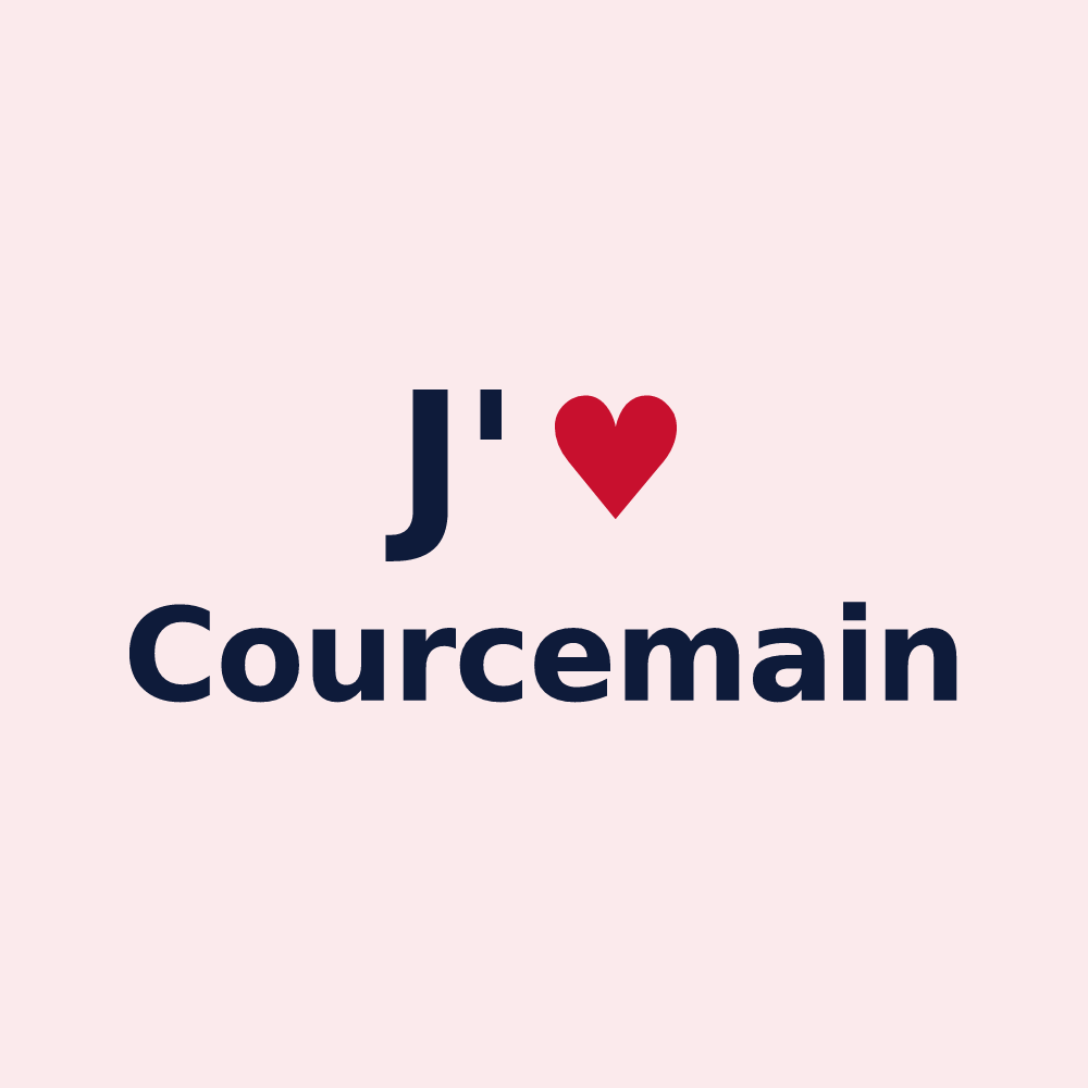 Magnet personnalisé Courcemain — design J'aime Courcemain