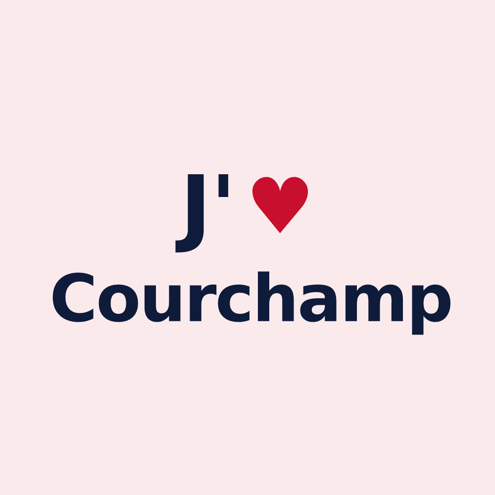 Magnet personnalisé Courchamp — design J'aime Courchamp